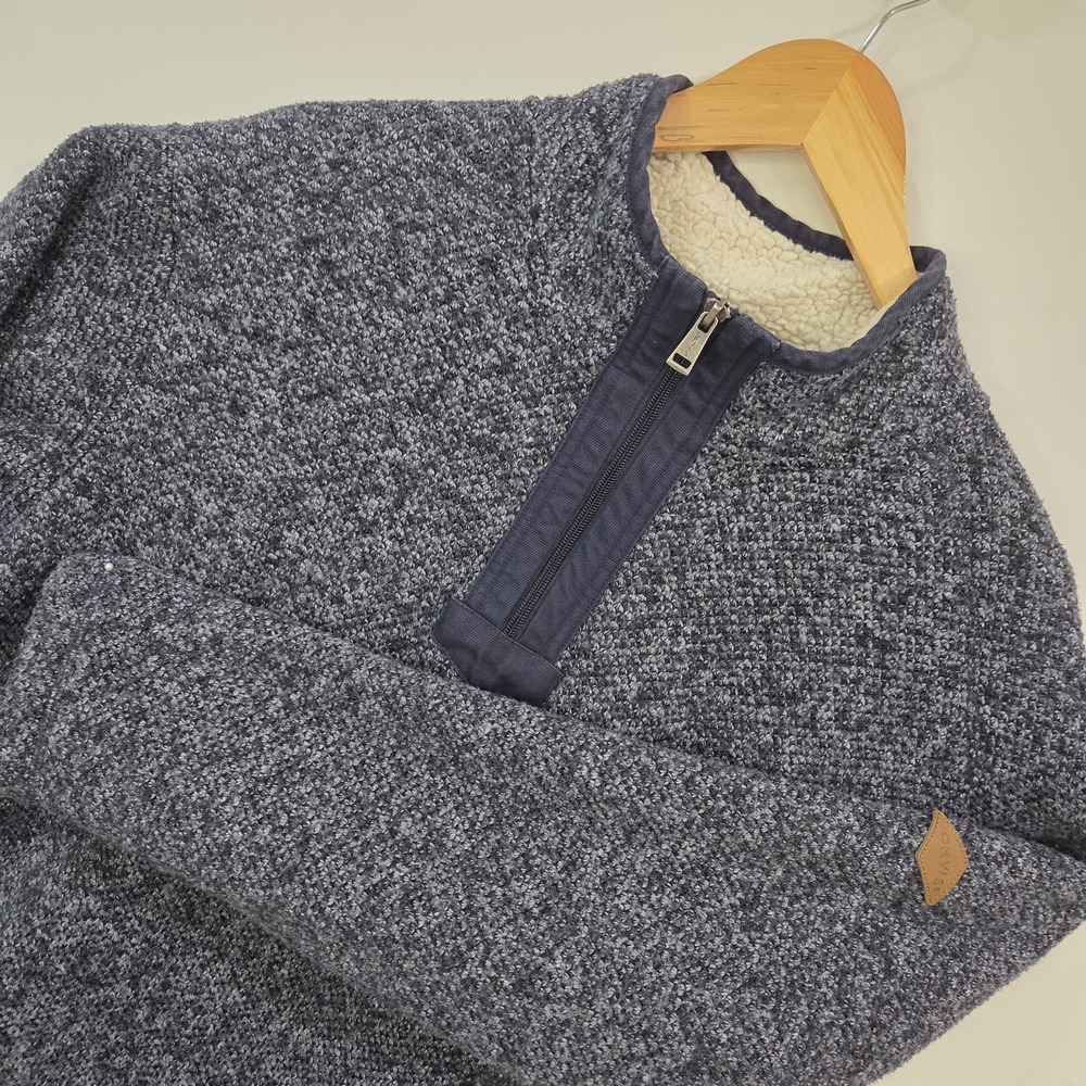 Orvis Classic Collection Sherpa Lined  1/4  Zip Sweater Fleece Mens L Logo Patch